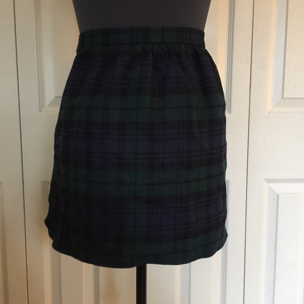Plaid, wool mini skirt